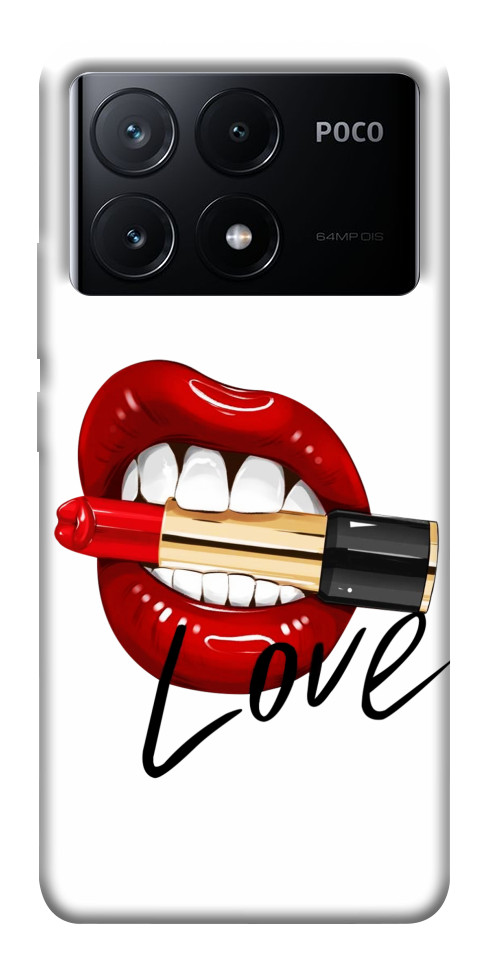 Чехол Красные губы для Xiaomi Poco X6