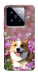 Чохол Коргі в квітах для Xiaomi 14 Pro