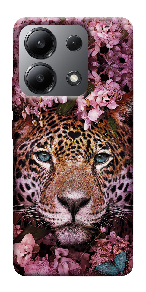 Чохол Леопард у квітах для Xiaomi Redmi Note 13 4G