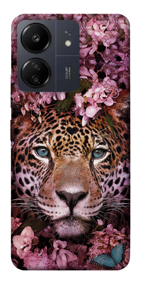 Чохол Леопард у квітах для Xiaomi Poco C65