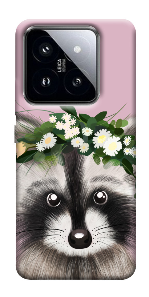 Чехол Raccoon in flowers для Xiaomi 14 Pro