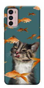 Чохол Cat with fish для Motorola Moto G42