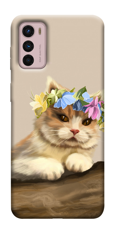 Чохол Cat in flowers для Motorola Moto G42