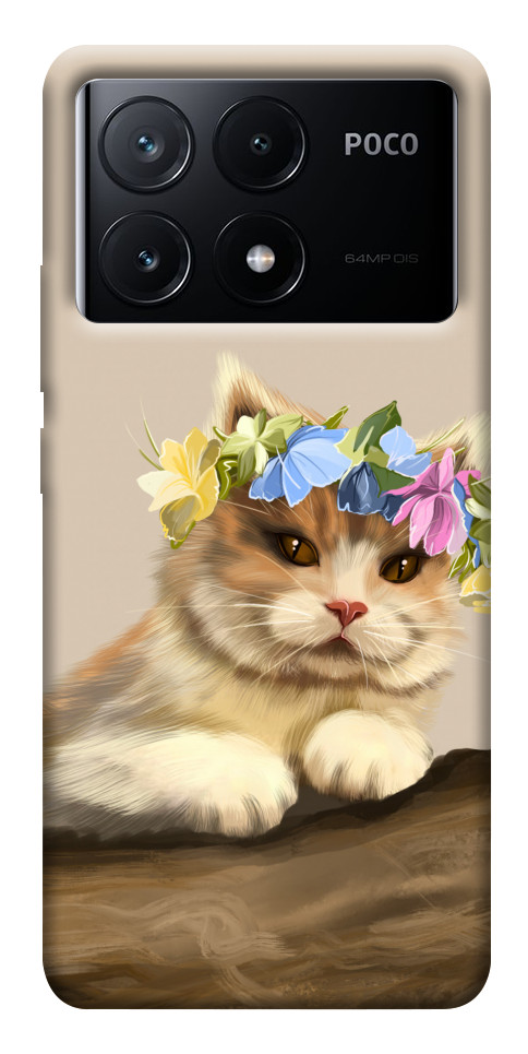 Чохол Cat in flowers для Xiaomi Poco X6