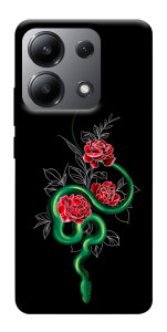 Чохол Snake in flowers для Xiaomi Redmi Note 13 4G