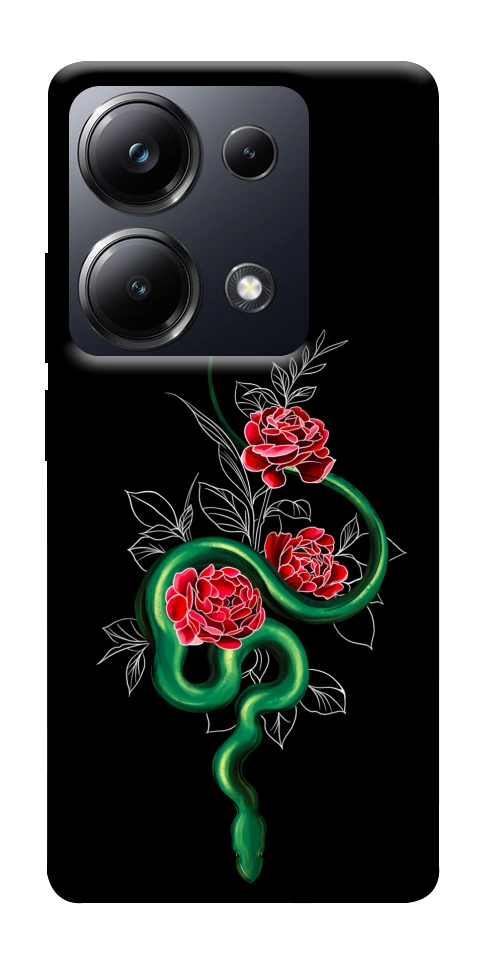 Чехол Snake in flowers для Xiaomi Poco M6