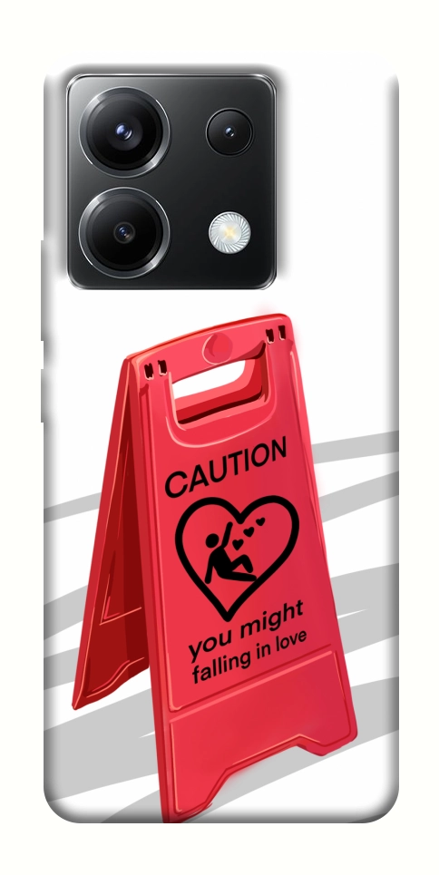 Чехол Caution falling in love для Xiaomi Poco X6