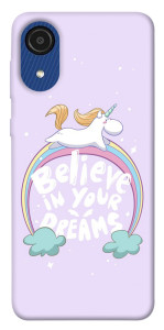 Чохол Believe in your dreams unicorn для Galaxy A03 Core