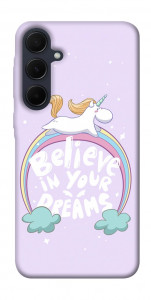 Чохол Believe in your dreams unicorn для Galaxy A35