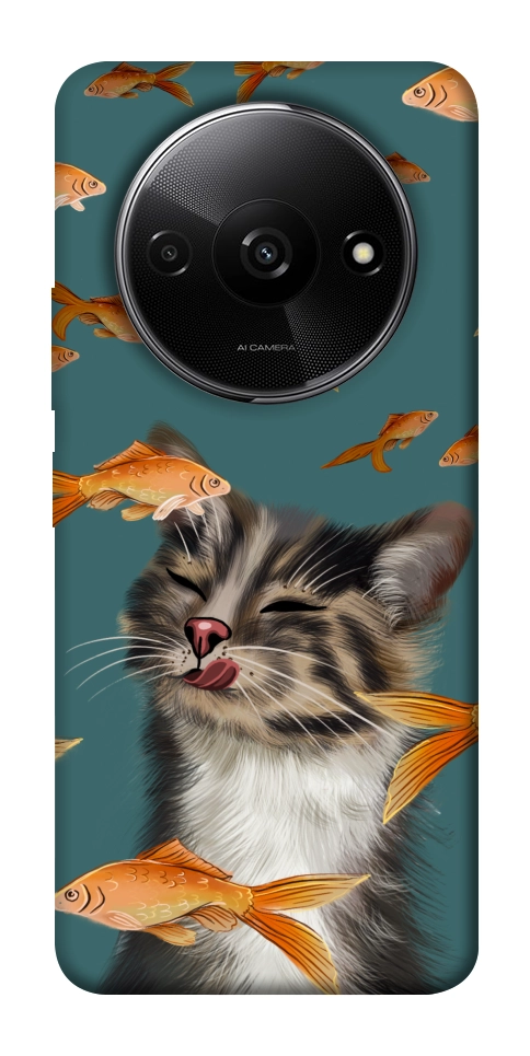 Чехол Cat with fish для Xiaomi Redmi A3