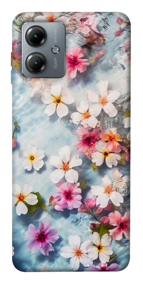 Чехол Floating flowers для Motorola Moto G14