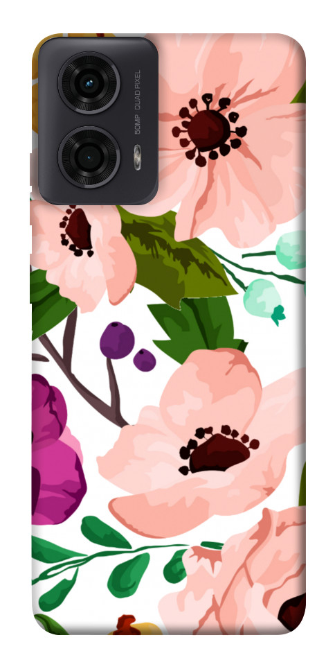 Чехол Акварельные цветы для Motorola Moto G24