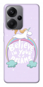 Чехол Believe in your dreams unicorn для Xiaomi Redmi Note 13 Pro+