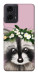 Чехол Raccoon in flowers для Motorola Moto G24