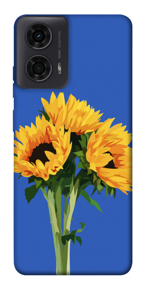 Чехол Bouquet of sunflowers для Motorola Moto G04