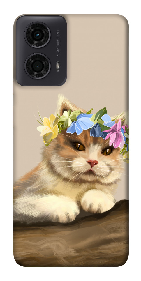 Чехол Cat in flowers для Motorola Moto G04