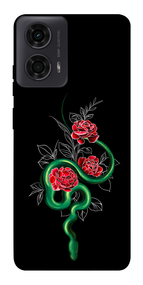 Чохол Snake in flowers для Motorola Moto G24