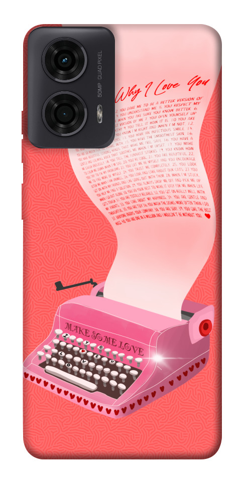 Чехол Розовая печатная машинка для Motorola Moto G04