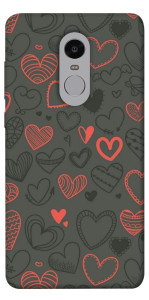 Чехол Милые сердца для Xiaomi Redmi Note 4 (Snapdragon)