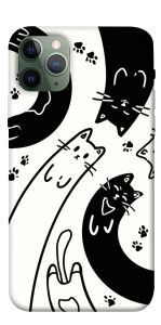 Чохол Чорно-білі коти для iPhone 11 Pro
