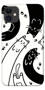 Чохол Чорно-білі коти для iPhone 11