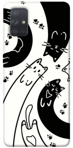 Чехол Черно-белые коты для Galaxy A71 (2020)