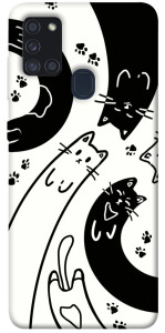 Чохол Чорно-білі коти для Galaxy A21s (2020)