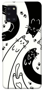 Чехол Черно-белые коты для Galaxy A31 (2020)