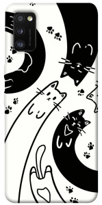 Чехол Черно-белые коты для Galaxy A41 (2020)