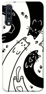 Чехол Черно-белые коты для Galaxy A70 (2019)