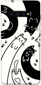 Чехол Черно-белые коты для Galaxy S10 Plus (2019)
