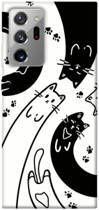 Чехол Черно-белые коты для Galaxy Note 20 Ultra