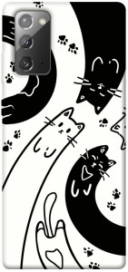 Чехол Черно-белые коты для Galaxy Note 20