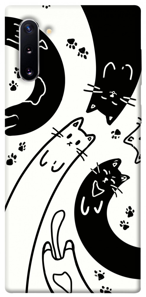 Чехол Черно-белые коты для Galaxy Note 10 (2019)