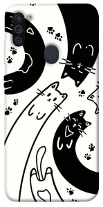 Чехол Черно-белые коты для Galaxy M11 (2020)