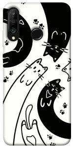 Чохол Чорно-білі коти для Huawei P30 Lite