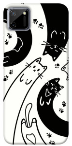 Чохол Чорно-білі коти для Realme C11