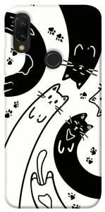 Чехол Черно-белые коты для Xiaomi Redmi 7