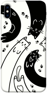 Чехол Черно-белые коты для iPhone XS