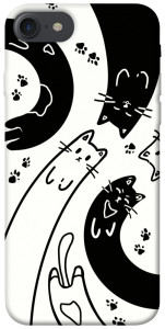 Чехол Черно-белые коты для iPhone 8