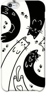 Чехол Черно-белые коты для iPhone 6 plus (5.5'')