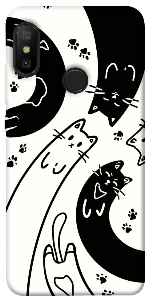 Чохол Чорно-білі коти для Xiaomi Redmi 6 Pro