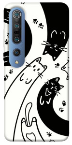 Чехол Черно-белые коты для Xiaomi Mi 10