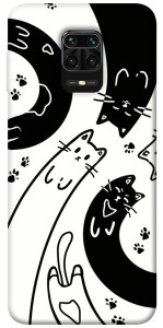 Чохол Чорно-білі коти для Xiaomi Redmi Note 9S