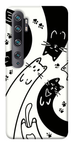 Чехол Черно-белые коты для Xiaomi Mi Note 10 Pro
