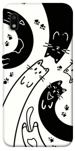 Чехол Черно-белые коты для Galaxy A10 (A105F)