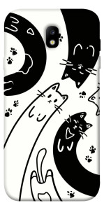 Чехол Черно-белые коты для Galaxy J7 (2017)