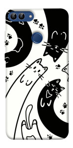 Чохол Чорно-білі коти для Huawei Enjoy 7S