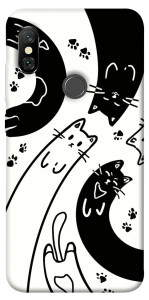 Чехол Черно-белые коты для Xiaomi Redmi Note 6 Pro