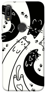 Чехол Черно-белые коты для Huawei Y6 (2019)